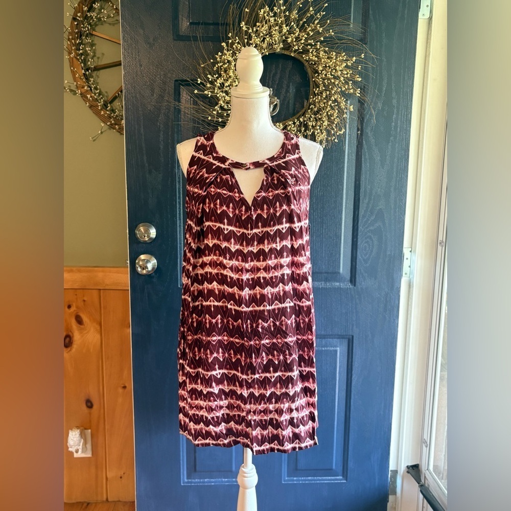 Paxton VT (Virginia Tech) Chic Sleeveless Mini Dress - Maroon and White NWT S